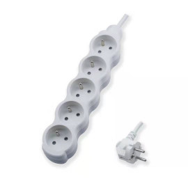 Przedłużacz 5 gniazd z uziemieniem, 1,5m - B00-NP5GU1M Ecoline