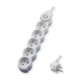 Przedłużacz 5 gniazd z uziemieniem, 3m, wyłącznik - B00-NP5GW3M Ecoline