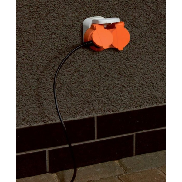 Rozgałęźnik podwójny 2x2P+Z, 16A, 250V, IP 44  R-270P IP44 Plastrol