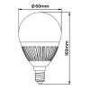 Żarówka LED E14 12W (zamiennik 96W) 1200lm - glob G60 230V 4000K (neutralno-biała) - ELDG034NW INQ
