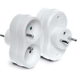 Rozgałęźnik podwójny 2x2P+Z, 16A, 250V, IP 44  R-270P IP44 Plastrol
