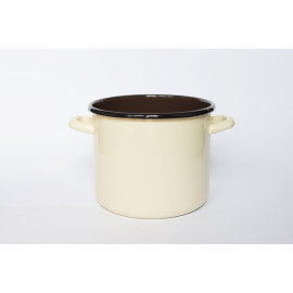 elopol garnek emal wysoki kremowy/brąz gładki 14cm , 1,8L , 2 14/30-27  [824143]
