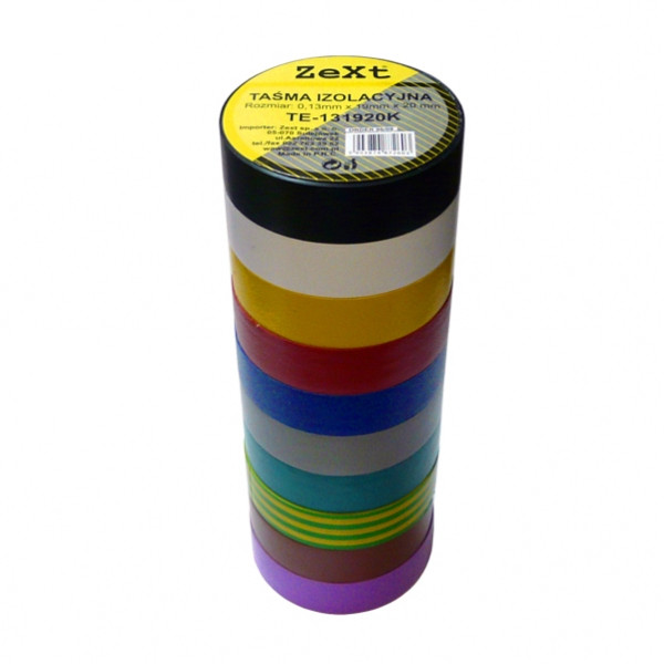 TAŚMA ELEKTROIZOLACYJNA PVC (kpl. 10 szt.) 19mm x 10m KOLOR  A13-TE-131910-KO

