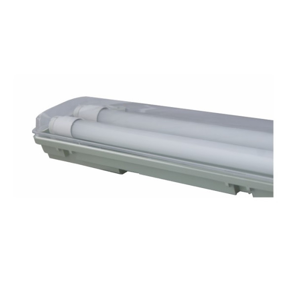 Oprawa hermetyczna 1200mm do 2 tub LED 120 cm T8 G13, IP65, zasilanie jednostronne, klosz PS - OLSA-1 WP13-01 INQ