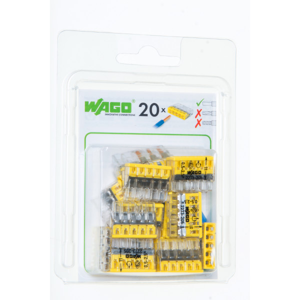 2273-205 - złączka COMPACT do puszek instalacyjnych, 5x2,5mm (blist.20 szt.)
