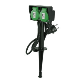 Gniazdo ogrodowe wbijane PW-1/2 - 2 gniazda, 3600W, kabel 1,5M IP44 Rum-lux