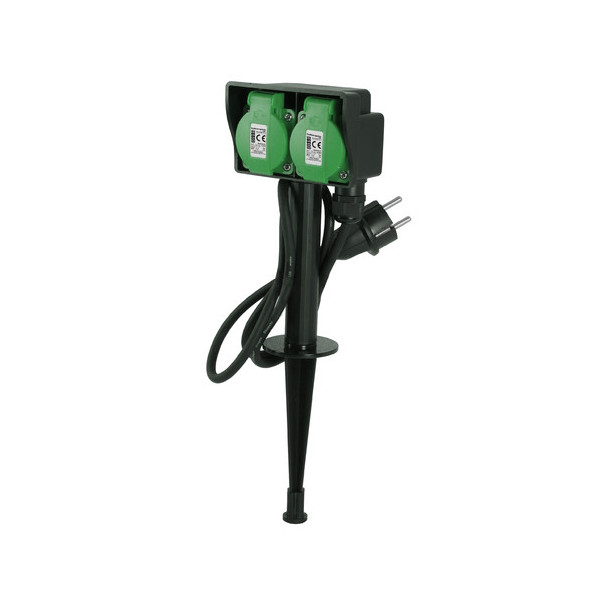 Gniazdo ogrodowe wbijane PW-1/2 - 2 gniazda, 3600W, kabel 1,5M IP44 Rum-lux