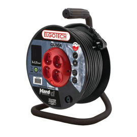 Przedłużacz bębnowy 25m guma 4-gniazda z/u 4x2P+Z 3x2,5mm2 - PZB-40-25G/2,5 Elgotech
