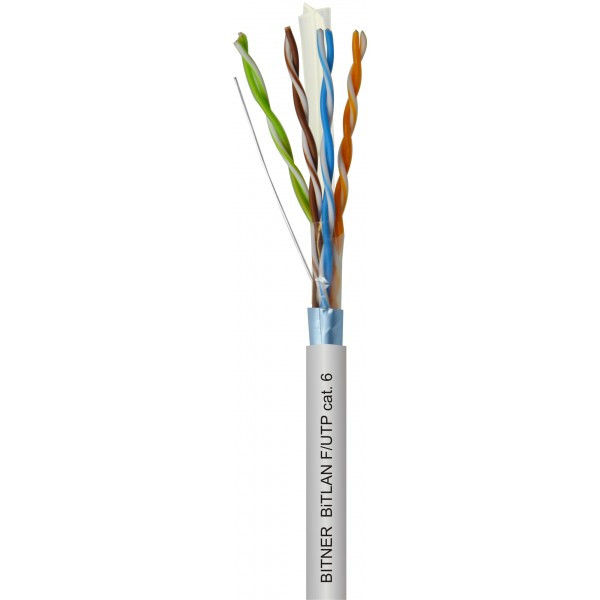 F/UTP kat.6 ekranowany 350MHz 4X2X23 AWG (0,54)  Kabel teleinformatyczny (BiTLAN F/UTP) TI0048 305mb  