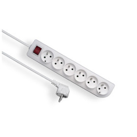 Przedłużacz z wyłącznikiem 6 gniazd z uziemieniem, 1,5m - 6X2P+Z 10A 250V - EPS-601,5W
