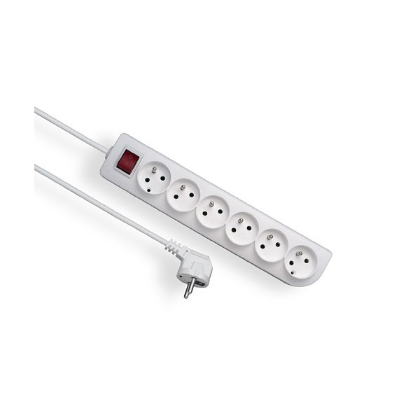 Przedłużacz z wyłącznikiem 6 gniazd z uziemieniem, 1,5m - 6X2P+Z 10A 250V - EPS-601,5W