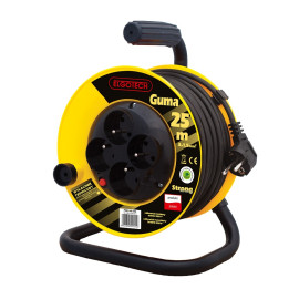 Przedłużacz bębnowy 25m guma 4-gniazda z/u 4x2P+Z 3x1,5mm2 - PZB1-40-25G Elgotech
