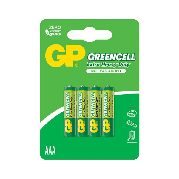 Bateria AAA (R03) cynkowo-chlorkowa 1,5V - 24G-U4 Greencell GP (cena za blister 4 szt.)