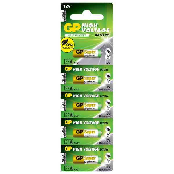 Bateria alkaliczna 12V (MN27, A27) - 27A-U5 GP (cena za 5 szt.)