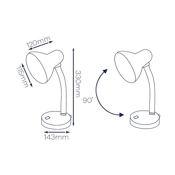 Lampa biurkowa E27 - SOFI niebieska max. 40W 240V FN007 Nilsen