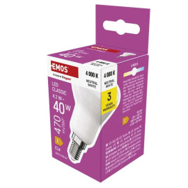 Żarówka LED E14 R50 - 4,2W (zamiennik 40W) 470lm - 230V 4000K (neutralno-biała) - ZQ7E23 Emos