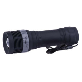 Latarka LED 3W, czarna, zasięg 125m, zoom, 3xAAA - P4702 Emos