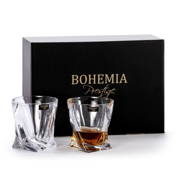 6x szklanka kryształowa do whisky Bohemia Quadro Prestige 340ml