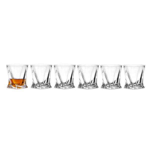 6x szklanka kryształowa do whisky Bohemia Quadro Prestige 340ml
