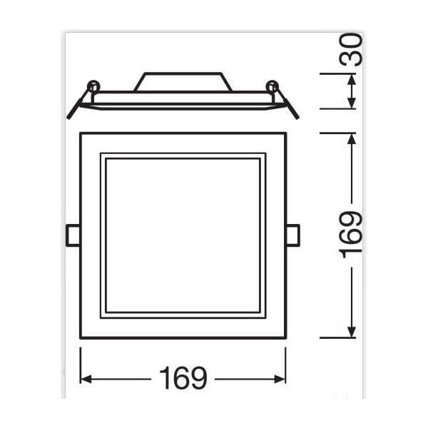 Oprawa downlight LED 12W 1020lm 4000K IP20 - DL SLIM SQ155 12W/4000K WT IP20 Ledvance