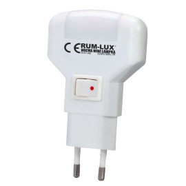 LN-01-LED Lampka nocna mini 1W pozioma biała, wyłącznik (do gniazdka)