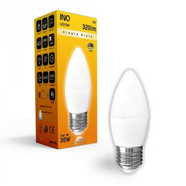 Żarówka LED E27 5W (zamiennik 30W) 320lm - świeczka 230V 3000K (ciepło-biała) - LB054WW INQ