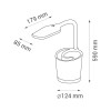 ELSA  lampa biurkowa LED 6W 400lm 4000K czarno-czerwona PX037E