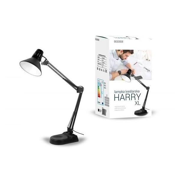 Lampa biurkowa E27 HARRY XL czarna FN016