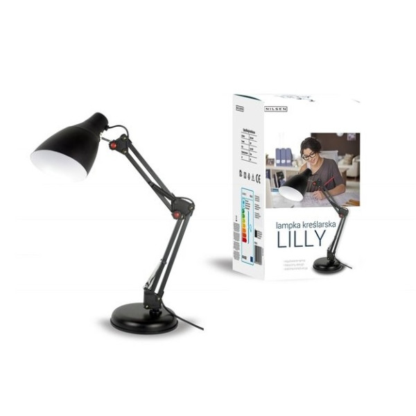 LILLY  lampa biurkowa E27 czarna FN018