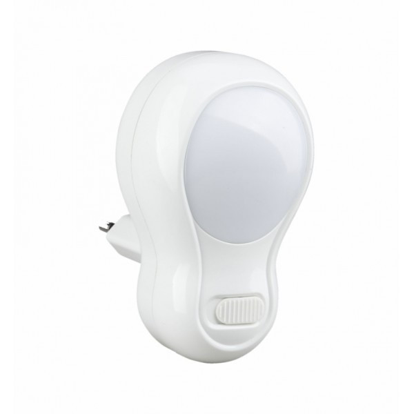 NL07 Lampka nocna LED 1W wtykowa z wyłacznikiem (+)