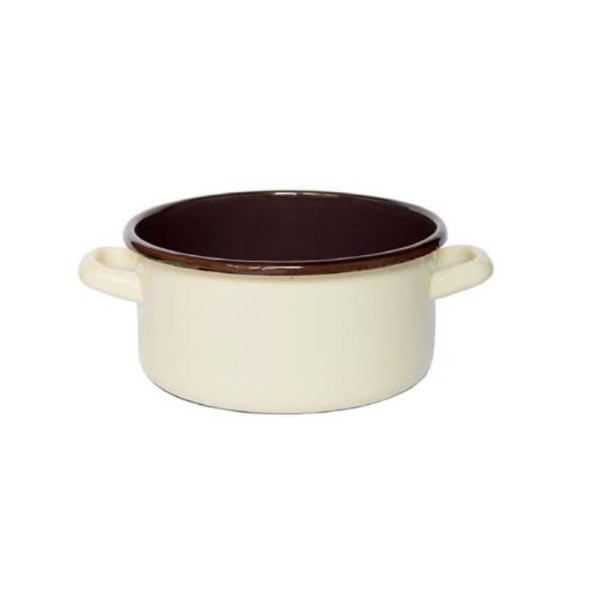 elopol rondel 2 uszy emal gładki krem/brąz 16cm , 1,60L , 413 16  [834166]