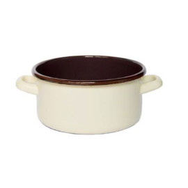 elopol rondel 2 uszy emal gładki krem/brąz 20cm , 3,10L , 413 20/  [834203]