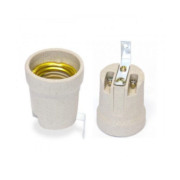 Oprawka E27 porcelanowa z uchwytem bocznym OE-27PU Plastrol