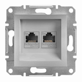 Gniazdo komputerowe 2x kat.5e UTP bez ramki, aluminium EPH4400161