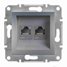 Gniazdo komputerowe 2x RJ45 kat.5e UTP bez ramki, stal EPH4400162
