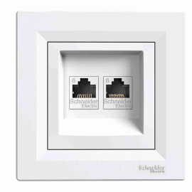 Asfora Gniazdo komputerowe RJ45 2x kat.6 UTP, białe EPH4800121