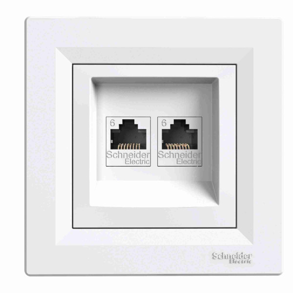 Asfora Gniazdo komputerowe RJ45 2x kat.6 UTP, białe EPH4800121