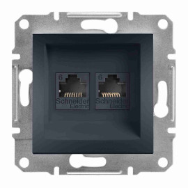 Gniazdo komputerowe RJ45 2x kat.6 UTP bez ramki, antracyt EPH4800171
