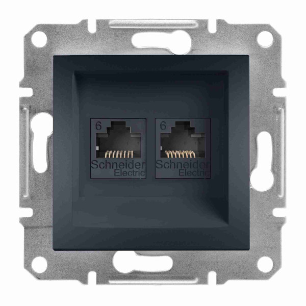 Gniazdo komputerowe RJ45 2x kat.6 UTP bez ramki, antracyt EPH4800171