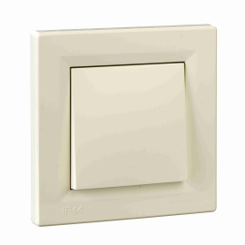 Asfora Łącznik krzyżowy IP44 z ramką, kremowy EPH0500223