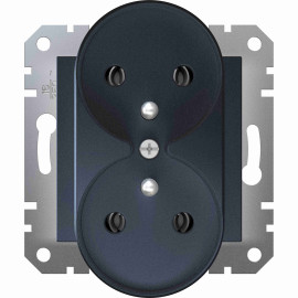 Gniazdo podwójne 2P+PE do systemu ramkowego, antracyt EPH9810271