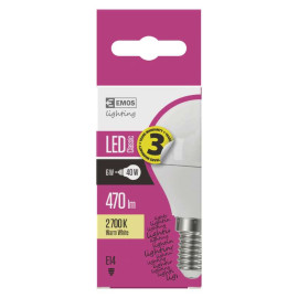 Żarówka LED E14 6W (zamiennik 40W) 470lm - kulka P45 230V 2700K (ciepło-biała) - ZQ1220 EMOS