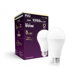 Żarówka LED E27 15W (zamiennik 90W) 1350lm - A65 230V 3000K (ciepło-biała) - LA204WW PROFILED INQ