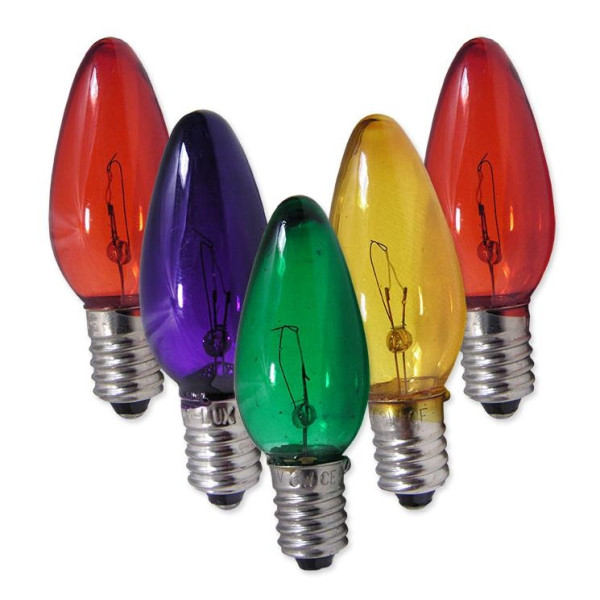 Żarówki choinkowe 5W/15V E10 kolorowe (komplet 5 szt.)