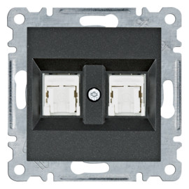 WL2123 lumina Gniazdo komputerowe podwójne RJ45 kat.5e UTP, czarny