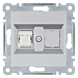 WL2112 lumina Gniazdo komputerowe pojedyncze RJ45 kat.5e UTP, srebrny