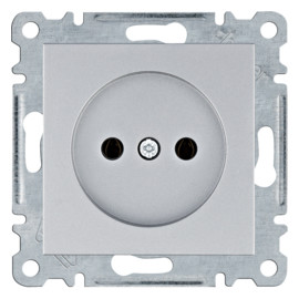 WL1012 lumina Gniazdo zasilające bez uziemienia, 16A/250VAC, srebrny