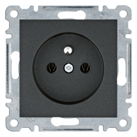 WL1023 lumina Gniazdo zasilające z uziemieniem, 16A/250VAC, czarny
