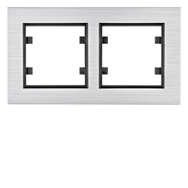 WL9222 lumina passion Ramka 2-krotna pozioma, aluminium srebrne