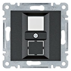 WL2323 lumina Płytka podwójna Keystone Jack, czarny